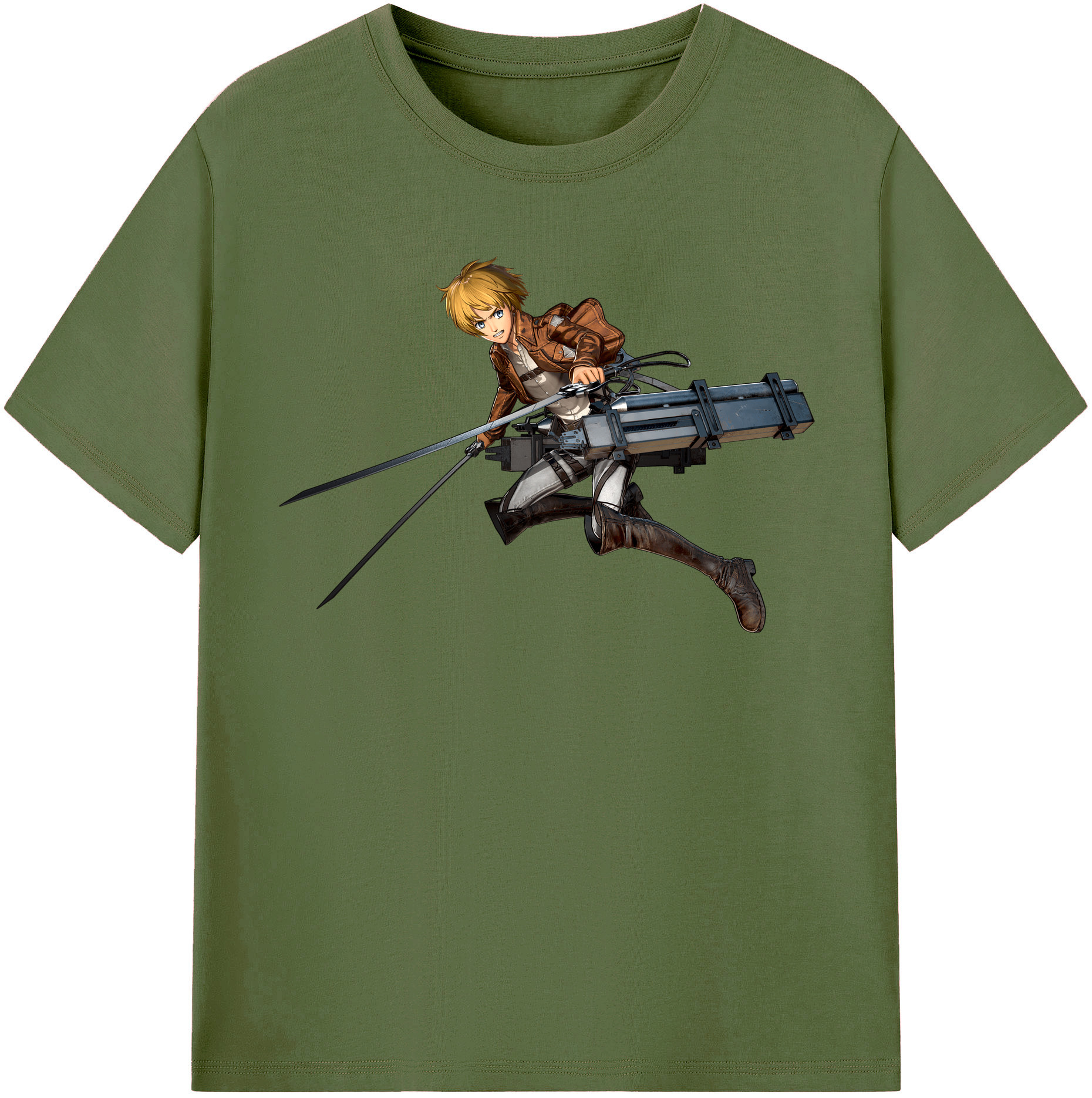 （画像用） 進撃の巨人 アルミン·アルレルト Attack on Titan Armin Arlert 綿100％半袖Tシャツ（フロントプリント）